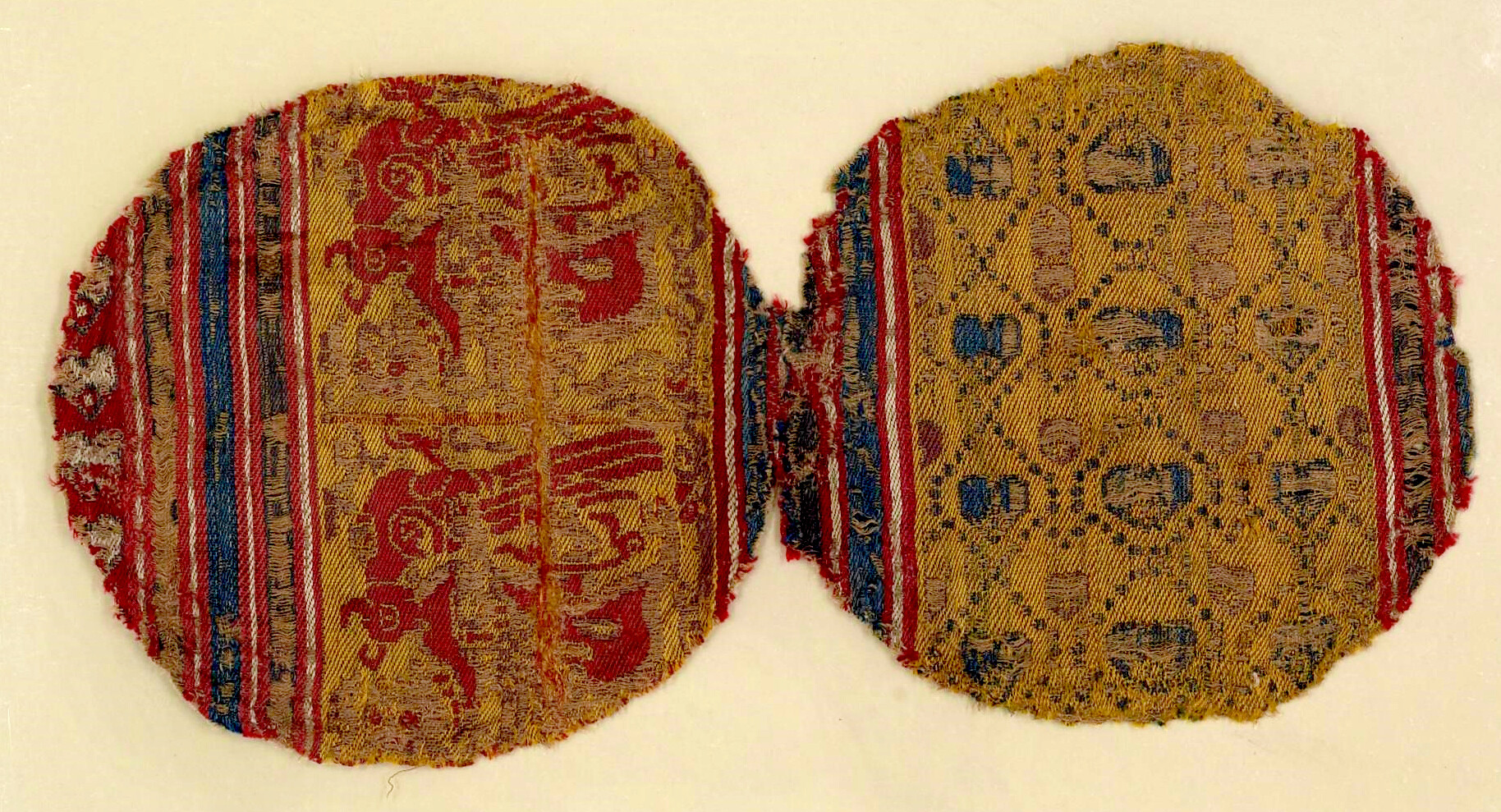 Seal bag from Canterbury Cathedral made from the same fabric as the ones in Fig. 11 and 12, dated 1316.